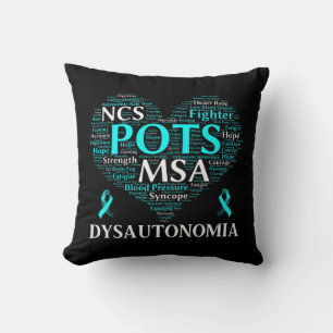 Dysautonomia Awareness Teal Ribbon T-Shirt71  Cushion
