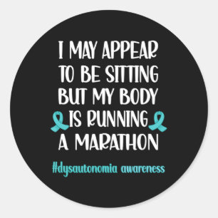 Dysautonomia POTS Turquoise Ribbon Autonomic Dysfu Classic Round Sticker