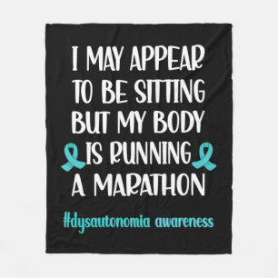 Dysautonomia POTS Turquoise Ribbon Autonomic Dysfu Fleece Blanket
