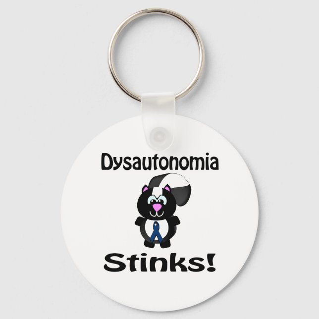 Dysautonomia Stinks Skunk Awareness Design Key Ring (Front)