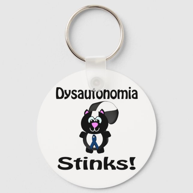 Dysautonomia Stinks Skunk Awareness Design Key Ring (Front)