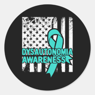 Dysautonomia T Shirt - Autonomic Dysfunction Aware Classic Round Sticker