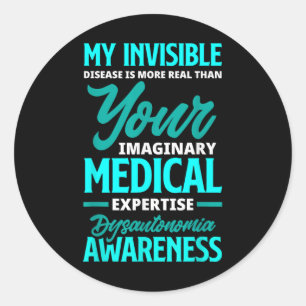 Dysautonomia Warrior Pots Warrior Dysautonomia Awa Classic Round Sticker