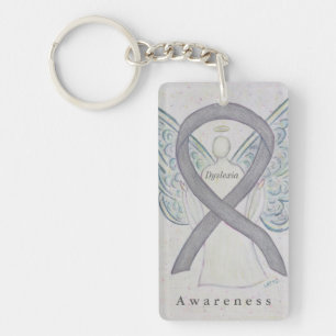 Dyslexia Angel Awareness Ribbon Keychain