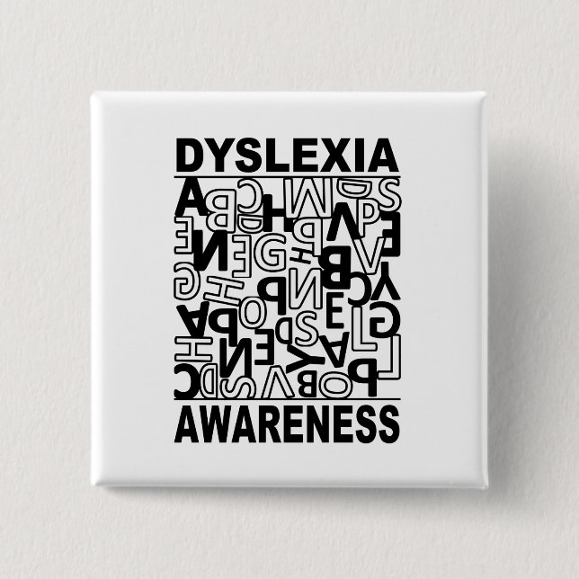Dyslexia Awareness Dyslexia Teachers Students  15 Cm Square Badge (Front)