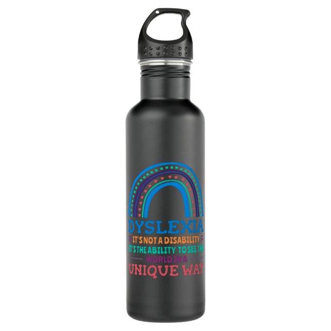 Dyslexia Awareness Dyslexic 710 Ml Water Bottle (Front)