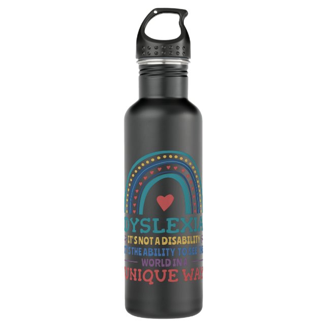 Dyslexia Awareness Dyslexic 710 Ml Water Bottle (Front)