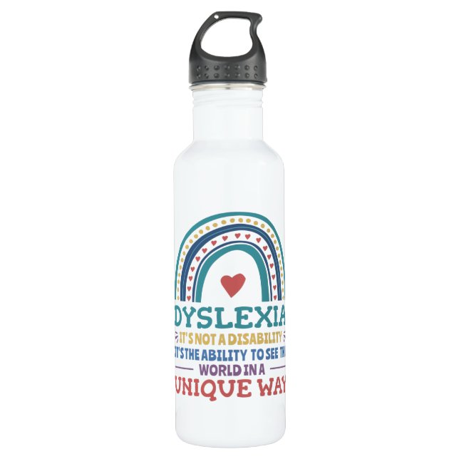 Dyslexia Awareness Dyslexic 710 Ml Water Bottle (Front)