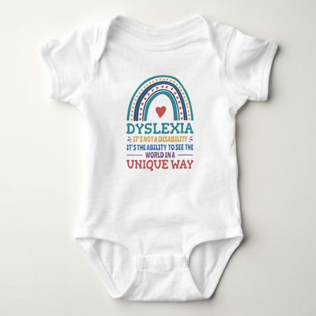 Dyslexia Awareness Dyslexic Baby Bodysuit (Front)