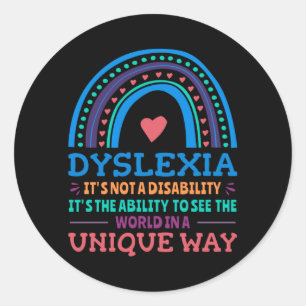 Dyslexia Awareness Dyslexic Classic Round Sticker