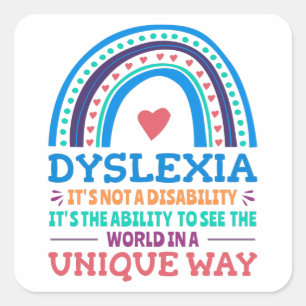 Dyslexia Awareness Dyslexic Square Sticker
