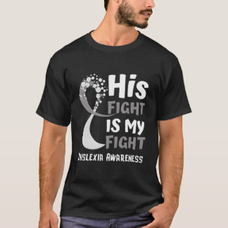 Dyslexia Awareness Grey Ribbon Hope Family Fighter T-Shirt