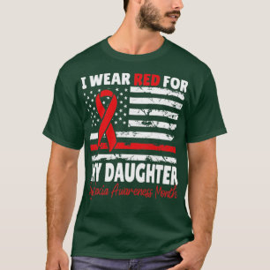 Dyslexia Awareness Month Daughter Red Ribbon Ameri T-Shirt
