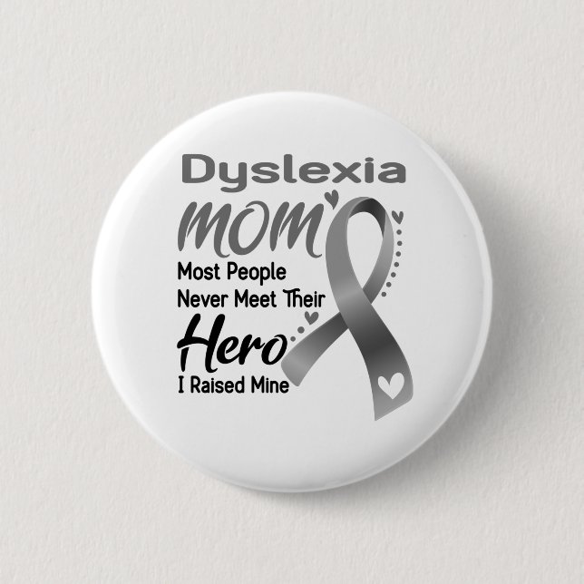 Dyslexia Awareness Month Ribbon Gifts 6 Cm Round Badge (Front)