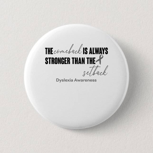 Dyslexia Awareness Ribbon Support Gifts 6 Cm Round Badge (Front)