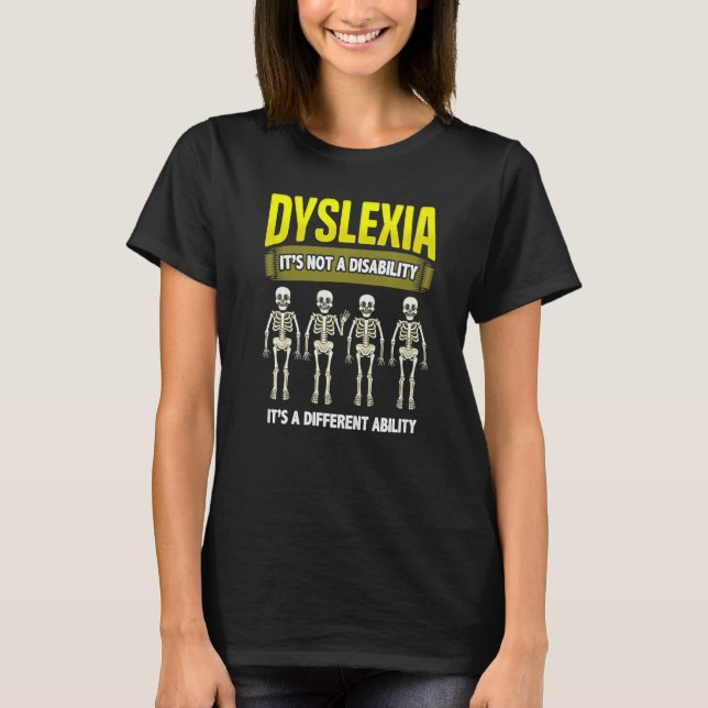 Dyslexia Awareness School Teacher Reading Dyslexia T-Shirt (Front)