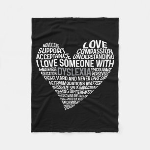 Dyslexia Heart Dyslexia Teacher Therapist Dyslexia Fleece Blanket