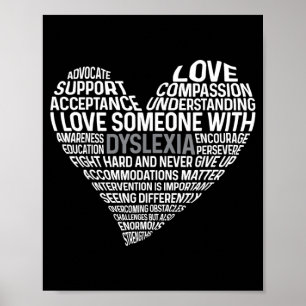 Dyslexia Heart Dyslexia Teacher Therapist Dyslexia Poster