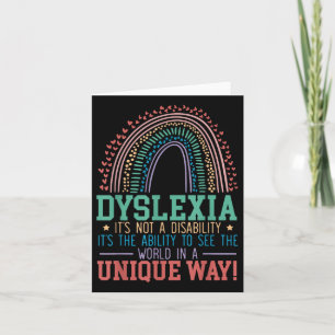 Dyslexia Its Not A Disability Dyslexia Awareness D Card