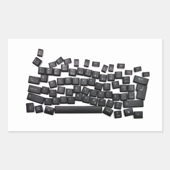 dyslexia keyboard computer letter button read writ rectangular sticker (Front)