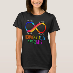 Dyslexia Neurodiversity Awareness Silver Ribbon Gr T-Shirt