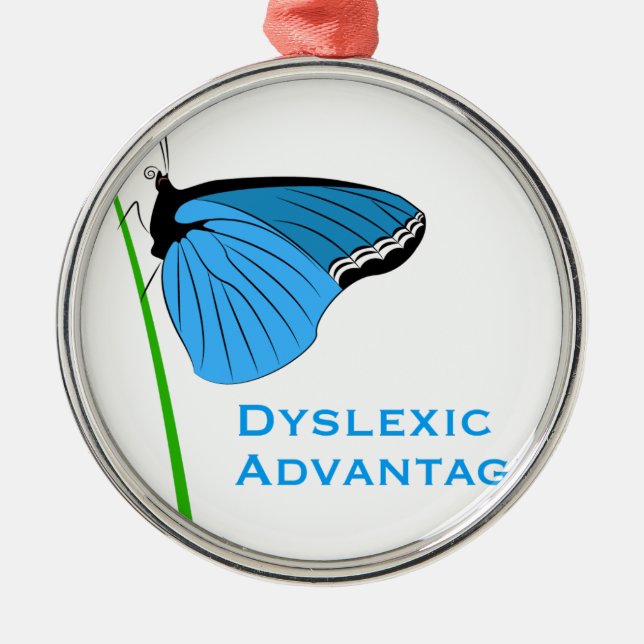 Dyslexic Advantage Metal Tree Decoration (Front)