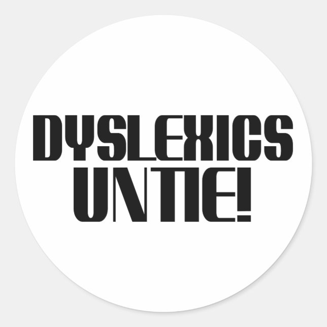 Dyslexics Untie sticker sheet (Front)
