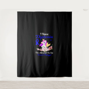 Dystonia Awareness Funny Unicorn Friend Family Sup Tapestry
