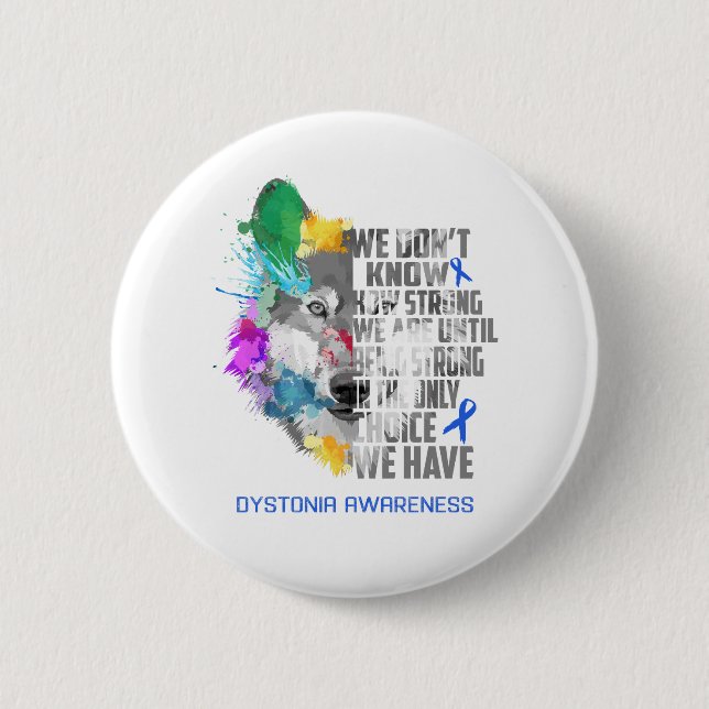 Dystonia Awareness Ribbon Support Gifts 6 Cm Round Badge (Front)