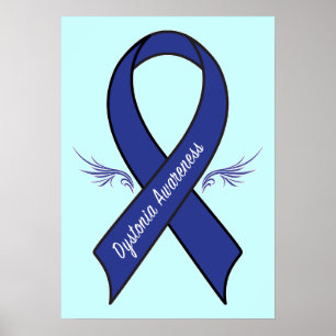 Dystonia Awareness Ribbon with Wings Poster
