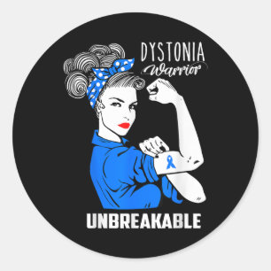 Dystonia Awareness Unbreakabe Warrior Gift Shirt Classic Round Sticker