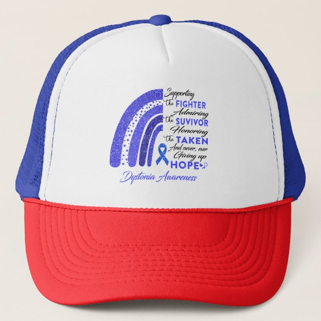 Dystonia Warrior Supporting Fighter Trucker Hat (Front)