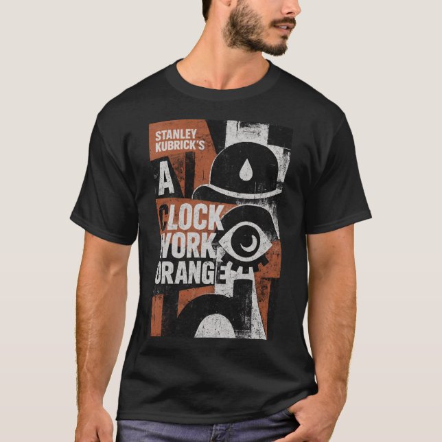 Dystopian Droog: Retro Future Abstract T-Shirt (Front)