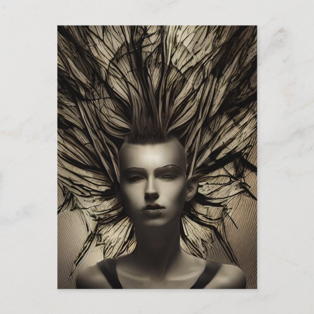 Dystopian Ethereal Surreal Abstract Woman Postcard (Front)