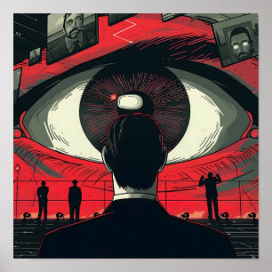 Dystopian Eye Watching a Man Poster