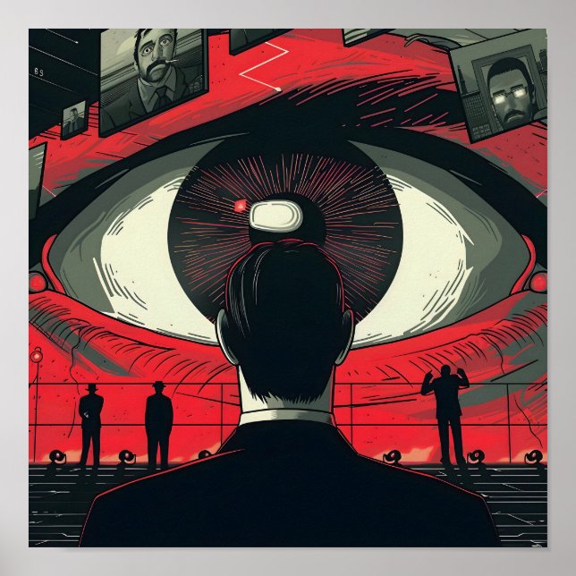 Dystopian Eye Watching a Man Poster (Front)