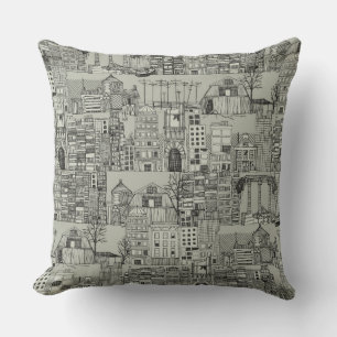 dystopian toile mono cushion