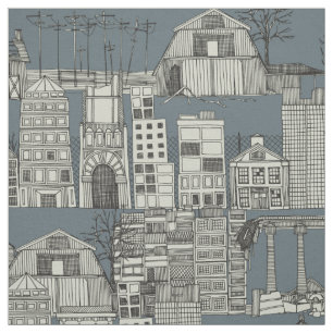dystopian toile slate fabric
