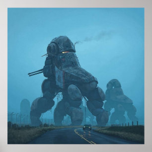 Dystopian War Machine  Simon Stalenhag Poster