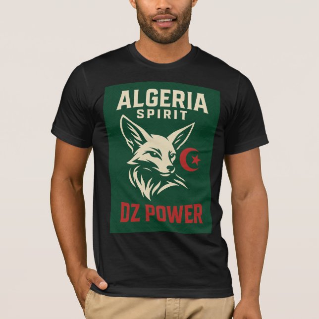 DZ POWER – Algeria Spirit Fennec Design T-Shirt  (Front)