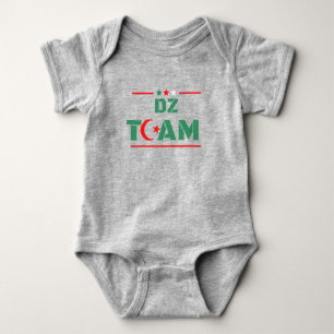 DZ TEAM With Algerian Flag Red Crescent & Star DZ  Baby Bodysuit