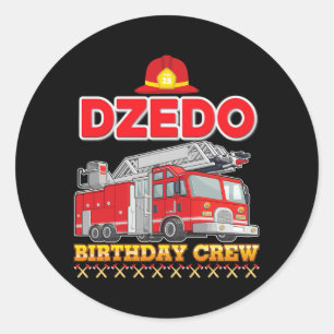 Dzedo Of The Birthday Crew Fire Truck Firefighter Classic Round Sticker