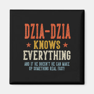 Dzia-dzia knows everything father's day retro magnet