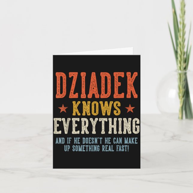 Dziadek knows everything father's day retro card (Front)