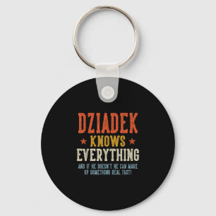 Dziadek knows everything father's day retro key ring
