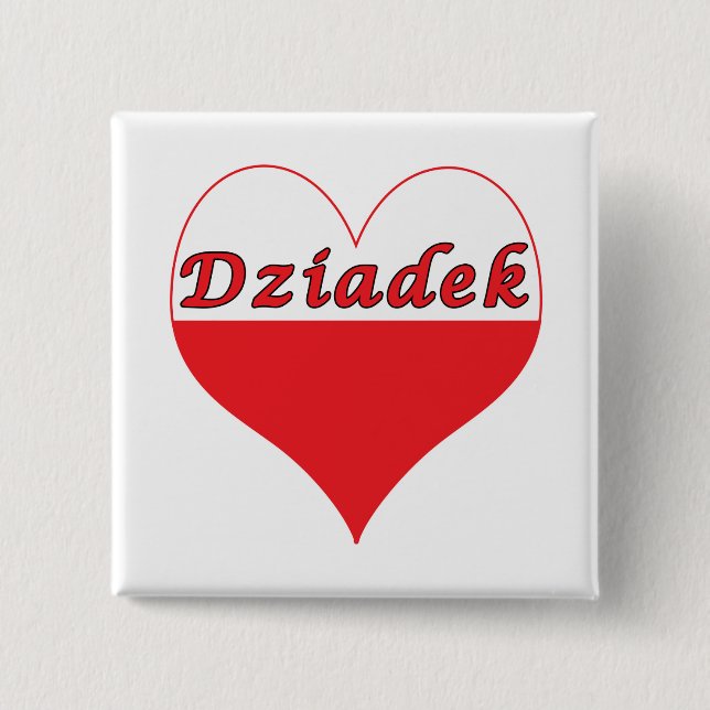 Dziadek Polish Heart 15 Cm Square Badge (Front)