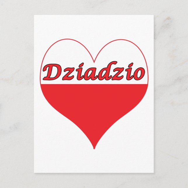 Dziadzio Polish Heart Postcard (Front)
