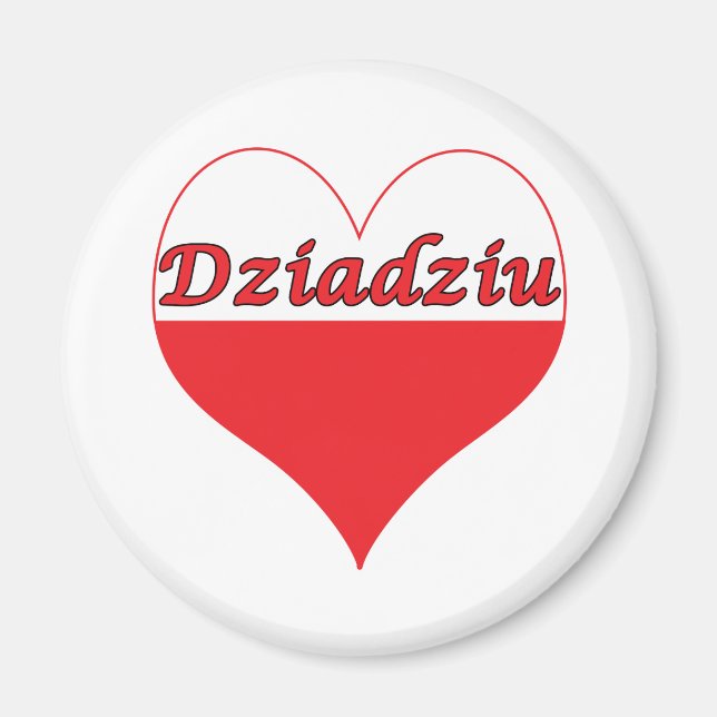 Dziadziu Polish Heart Magnet (Front)