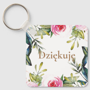 Dziękuję Thank you in Polish Gift Custom text gift Key Ring