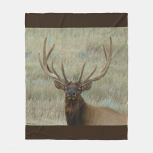 E10 Bull Elk in Velvet Head Shot Fleece Blanket